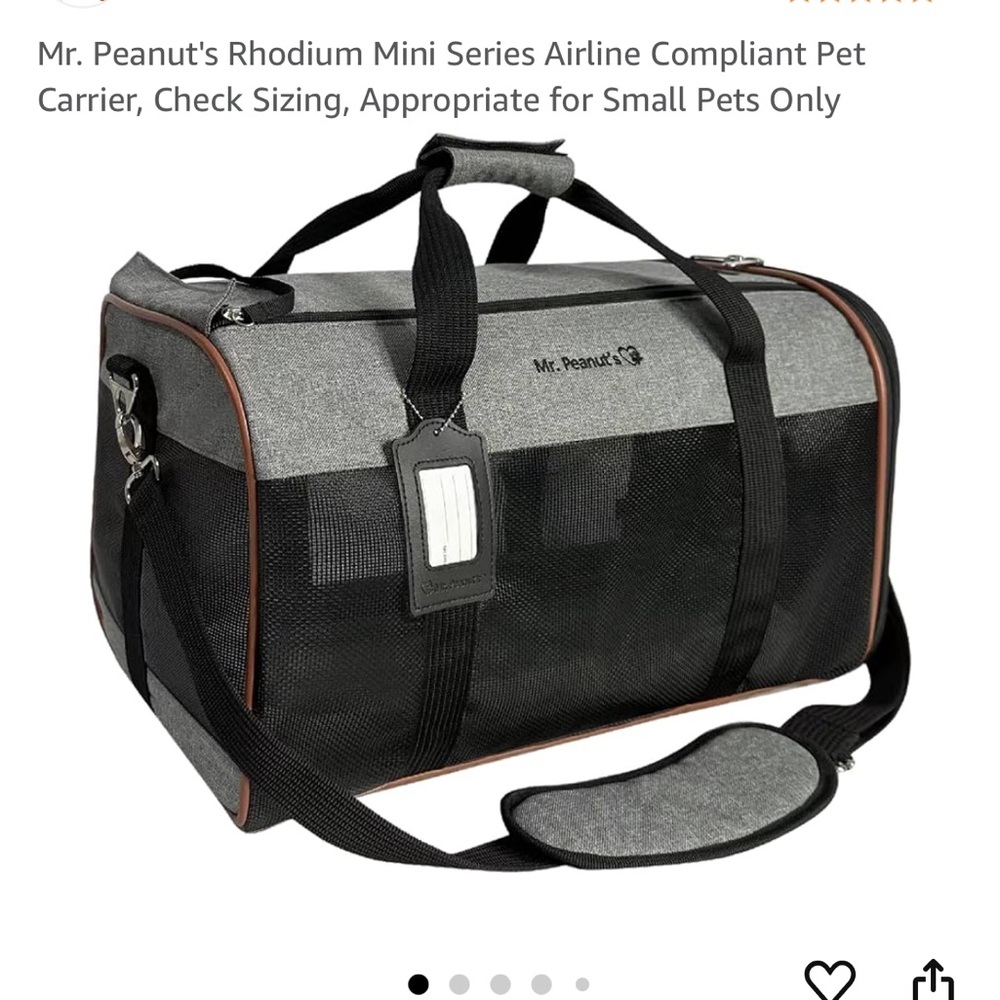 Brand new Mr. Peanut’s rhodium mini series pet carrier 17.5 X 12 X 9